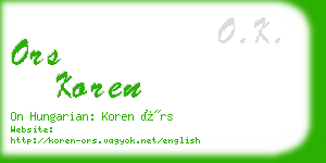 ors koren business card